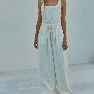 NWT By Together Cotton Scoop Neck Sleeveless Wide Leg Jumpsuit Size - Large